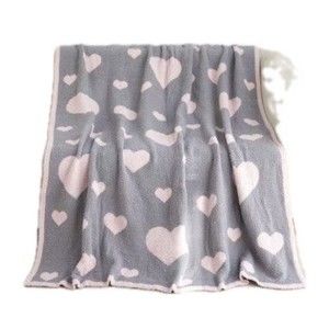 Brand New World Softest Blanket Valentines Day Gray And Pink Hearts 50x60 Blanke